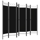 NNEVL 6-Panel Room Divider Black 240x180 cm
