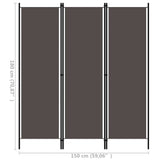NNEVL 3-Panel Room Divider Anthracite 150x180 cm
