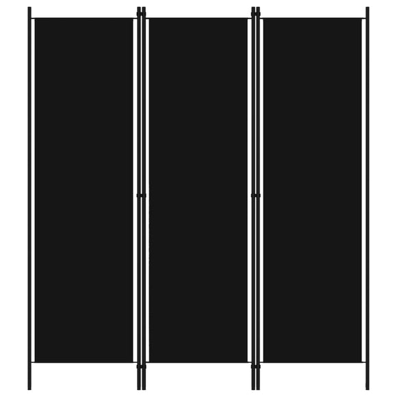 NNEVL 3-Panel Room Divider Black 150x180 cm
