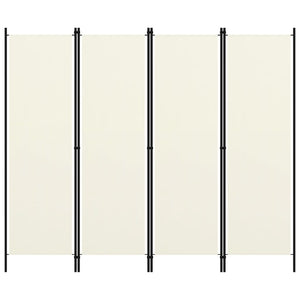 NNEVL 4-Panel Room Divider Cream White 200x180 cm