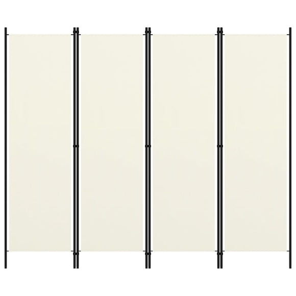 NNEVL 4-Panel Room Divider Cream White 200x180 cm
