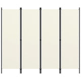 NNEVL 4-Panel Room Divider Cream White 200x180 cm