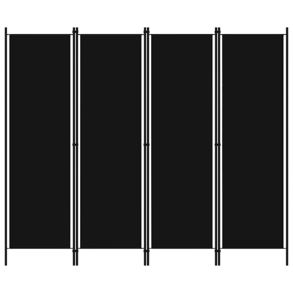 NNEVL 4-Panel Room Divider Black 200x180 cm