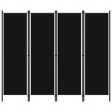 NNEVL 4-Panel Room Divider Black 200x180 cm