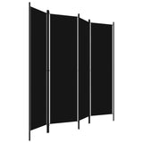 NNEVL 4-Panel Room Divider Black 200x180 cm