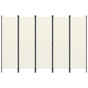 NNEVL 5-Panel Room Divider Cream White 250x180 cm
