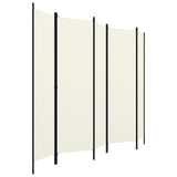 NNEVL 5-Panel Room Divider Cream White 250x180 cm