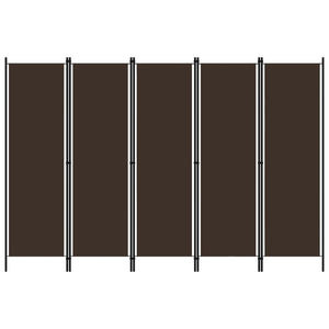 NNEVL 5-Panel Room Divider Brown 250x180 cm