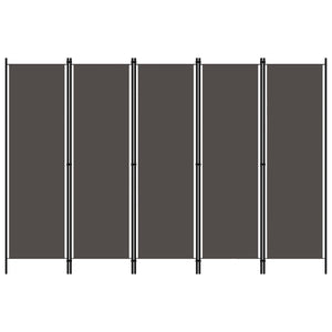 NNEVL 5-Panel Room Divider Anthracite 250x180 cm