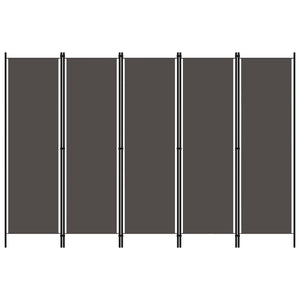 NNEVL 5-Panel Room Divider Anthracite 250x180 cm