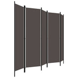 NNEVL 5-Panel Room Divider Anthracite 250x180 cm