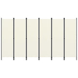 NNEVL 6-Panel Room Divider Cream White 300x180 cm