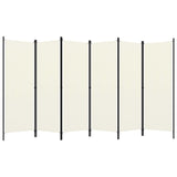 NNEVL 6-Panel Room Divider Cream White 300x180 cm