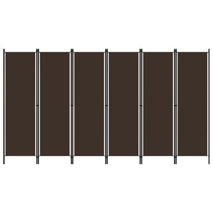 NNEVL 6-Panel Room Divider Brown 300x180 cm