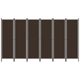 NNEVL 6-Panel Room Divider Brown 300x180 cm