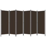 NNEVL 6-Panel Room Divider Brown 300x180 cm