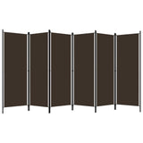 NNEVL 6-Panel Room Divider Brown 300x180 cm