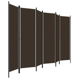 NNEVL 6-Panel Room Divider Brown 300x180 cm