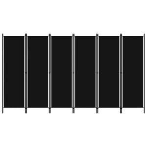 NNEVL 6-Panel Room Divider Black 300x180 cm
