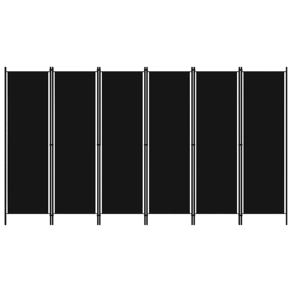 NNEVL 6-Panel Room Divider Black 300x180 cm