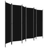 NNEVL 6-Panel Room Divider Black 300x180 cm