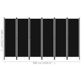 NNEVL 6-Panel Room Divider Black 300x180 cm