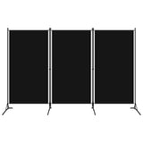 NNEVL 3-Panel Room Divider Black 260x180 cm