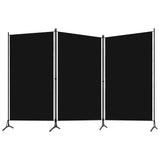 NNEVL 3-Panel Room Divider Black 260x180 cm