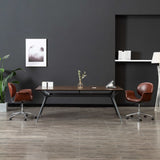 NNEVL Swivel Dining Chairs 2 pcs Brown Faux Leather