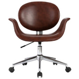 NNEVL Swivel Dining Chairs 4 pcs Brown Faux Leather