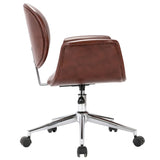 NNEVL Swivel Dining Chairs 4 pcs Brown Faux Leather