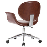 NNEVL Swivel Dining Chairs 4 pcs Brown Faux Leather