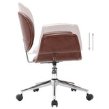 NNEVL Swivel Dining Chairs 4 pcs Brown Faux Leather