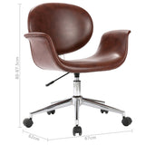 NNEVL Swivel Dining Chairs 4 pcs Brown Faux Leather