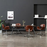 NNEVL Swivel Dining Chairs 4 pcs Brown Faux Leather