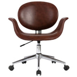 NNEVL Swivel Dining Chairs 6 pcs Brown Faux Leather