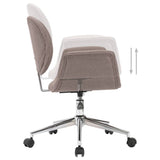 NNEVL Swivel Dining Chairs 6 pcs Taupe Fabric