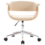 NNEVL Swivel Dining Chairs 4 pcs Cream Faux Leather
