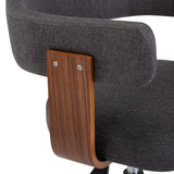 NNEVL Swivel Dining Chairs 2 pcs Grey Bent Wood and Fabric