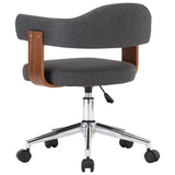 NNEVL Swivel Dining Chairs 6 pcs Grey Bent Wood and Fabric