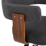 NNEVL Swivel Dining Chairs 6 pcs Grey Bent Wood and Fabric