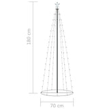 NNEVL Christmas Cone Tree 100 Colourful LEDs Decoration 70x180 cm