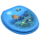 NNEVL WC Toilet Seat with Lid MDF Deep Sea Design