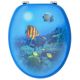 NNEVL WC Toilet Seat with Lid MDF Deep Sea Design