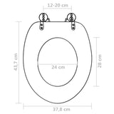 NNEVL WC Toilet Seat with Lid MDF Beach Design