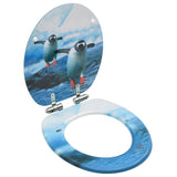 NNEVL WC Toilet Seat with Soft Close Lid MDF Penguin Design