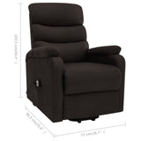 NNEVL Stand-up Massage Recliner Dark Brown Fabric