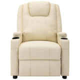 NNEVL Massage Reclining Chair Cream White Faux Leather
