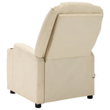 NNEVL Massage Reclining Chair Cream White Faux Leather