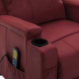 NNEVL Massage Reclining Chair Wine Red Faux Leather